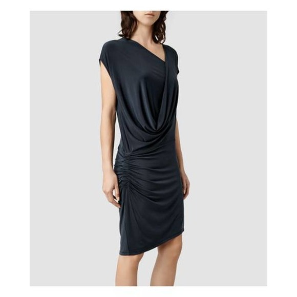 All Saints Dresses & Skirts - AllSaints Isa Asymmetrical Draped Dress, Blue, US6